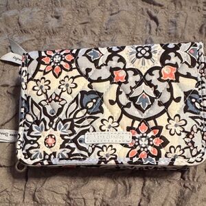 Vera Bradley Floral Wallet - Black, Cream, and Pink